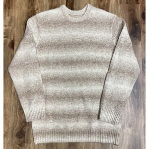 Normal Brand Ombre Crewneck Sweater Tan Long Sleeve Cotton Blend Men's L